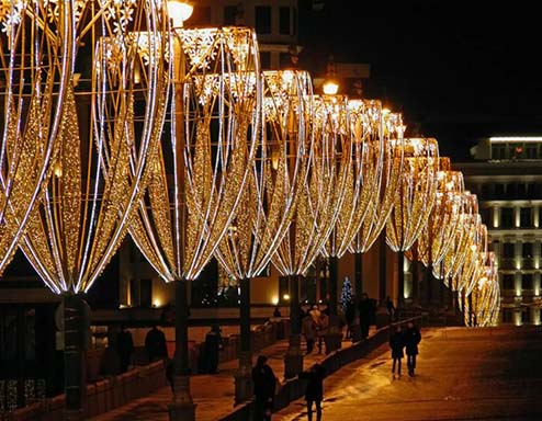 Новогодние консоли на столбы в Нефтеюганске